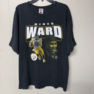 NFL Pittsburg Steelers Hines Ward #86 Graphic T shirt Y2K Black Men XL EUC